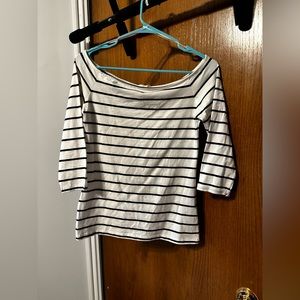 H&M Wide Neck Striped Nautical Top